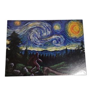 Jigsaw Puzzle 1000 Piece Bigfoot Starry Night Van Gogh Sasquatch